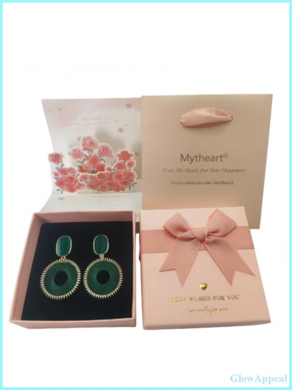 Boho Woven Circle Drop Earrings Gift Set with 3D Card and Box